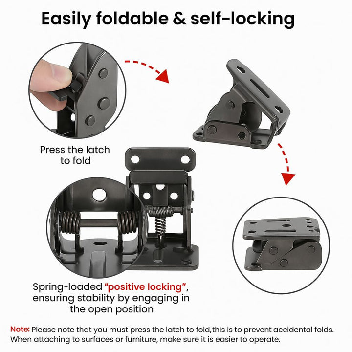 FlexiLock™ taittosaranat | Itselukittuvat 90° saranat