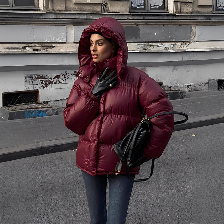 Damen Steppjacke mit abnehmbarer Kapuze | Warm gefütterte Winterjacke mit dichter Füllung und bequemem Schnitt für kalte Tage