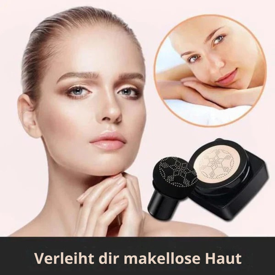CC-Creme Air Cushion mit Pilzkopf-Applikator | Farbkorrektur &amp; ebenmäßiger Teint | Nicht klebrig, kaschiert Poren &amp; Rötungen, 2 Nuancen