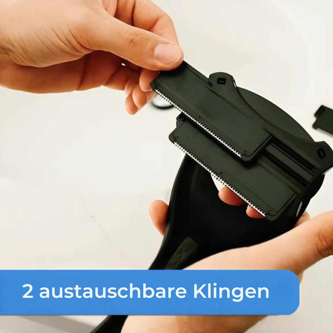 Rückenrasierer mit langem Griff | Körperrasierer mit abnehmbaren Doppelklingen | Für Rücken &amp; schwer erreichbare Stellen