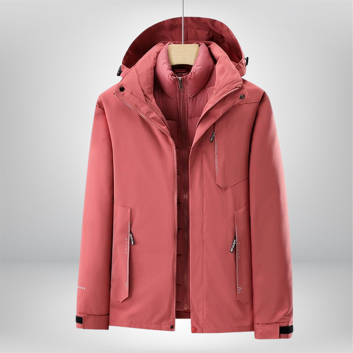 Damen Skijacke mit Kapuze | Sportliche Winterjacke mit verstellbarer Kapuze und praktischen Taschen für Ski und Outdoor