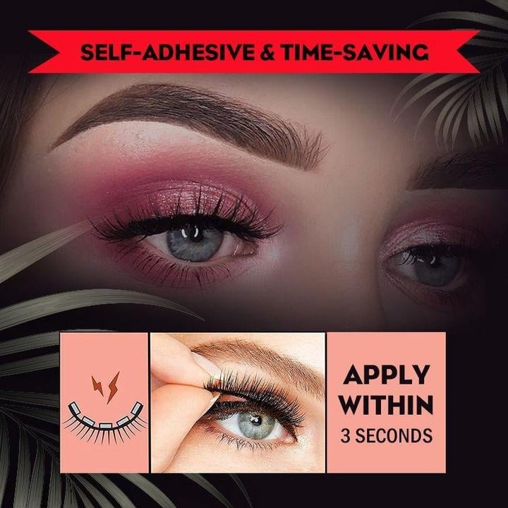 Selbstklebende Wimpern zum Auftragen ohne Kleber | Natürliches Finish in Sekunden | Wiederverwendbar &amp; waschbar, inkl. Ersatz-Klebestreifen