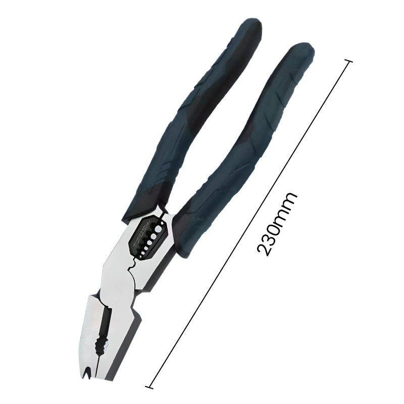 Pince à dénuder 3-en-1 avec fonction sertissage | Dénuder, couper et sertir | Précise, durable en acier chrome-vanadium | 23 cm