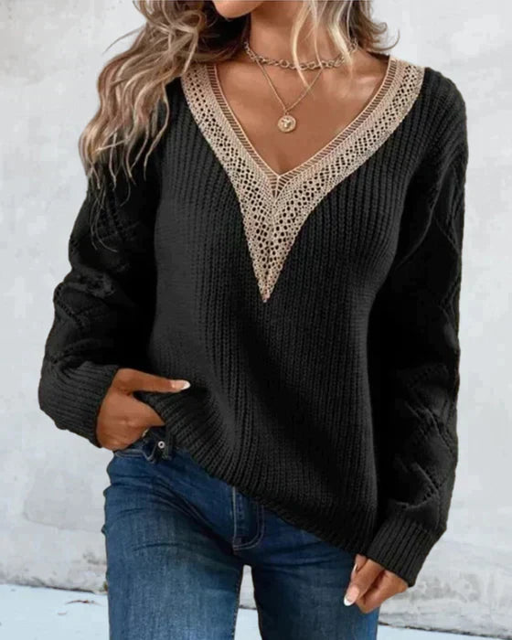 Chantal| Pull élégant à col en V