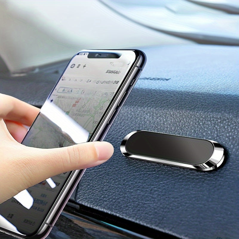 Magnetische Handyhalterung fürs Auto aus Aluminium | Smartphone-Halter in Schwarz mit starkem Magnet und werkzeugloser Montage