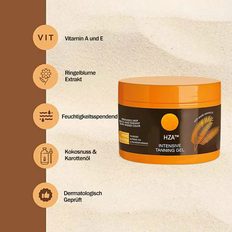 Intensive tanning gel for faster tanning | Moisturizing &amp; glow effect | Even complexion without streaks | For body &amp; legs
