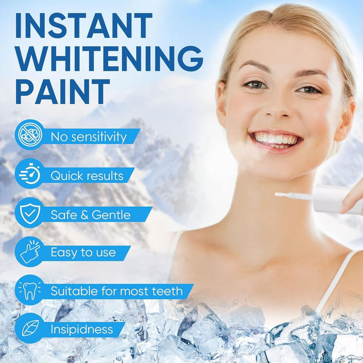 Blanchiment instantané des dents 10 sec | Sérum blanchissant pour dents sensibles | Rafraîchit le sourire, camoufle les taches | Facile à appliquer
