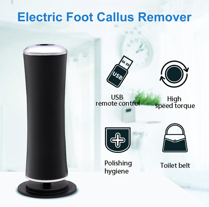 Electric foot callus remover | Pedicure tool with rotating discs + extra pads | USB connection | Smooth heels at home