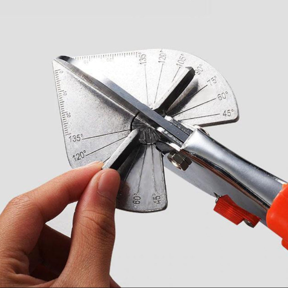 Gehrungsschere für PVC &amp; Leisten | Winkelschere mit 45°–135° Winkeleinstellung, Edelstahlklinge &amp; rutschfestem Griff