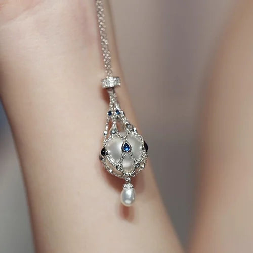 Edelstein-Glamour Verstellbare Perlenkette