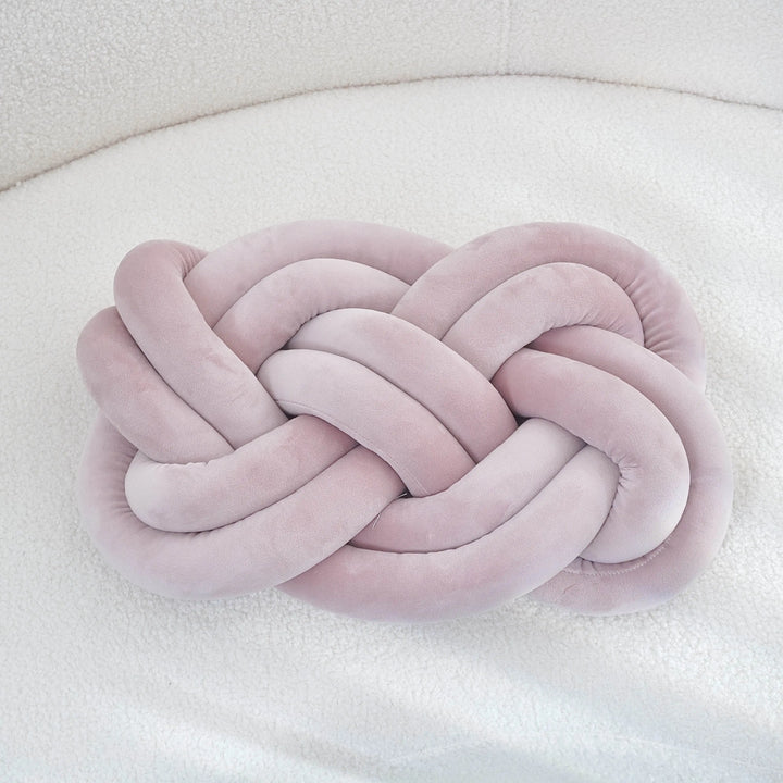 Coussin décoratif à motif noué | Design géométrique | Lavable et doux