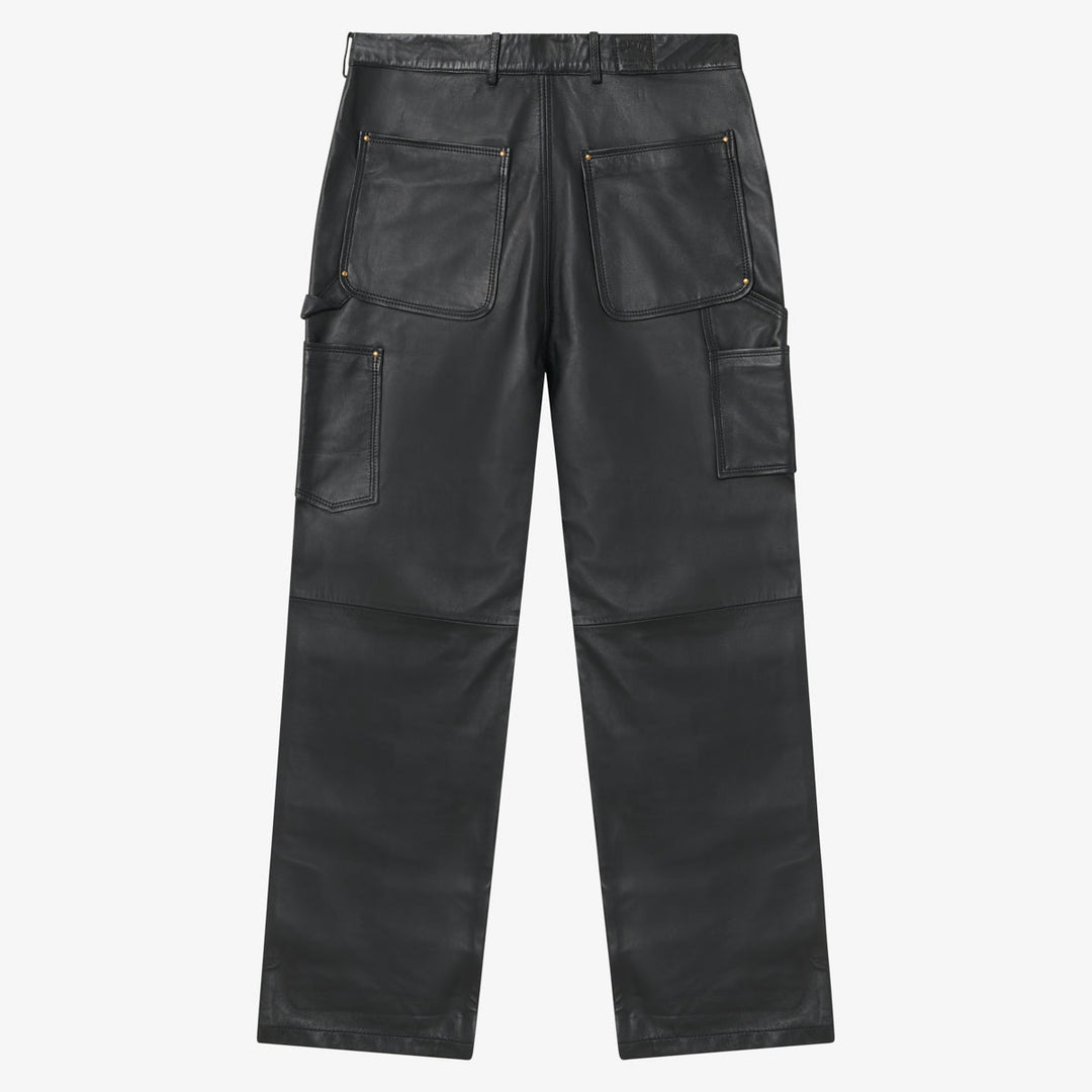 Lederhose Herren | Schwarze Lederhose mit doppeltem Kniebereich