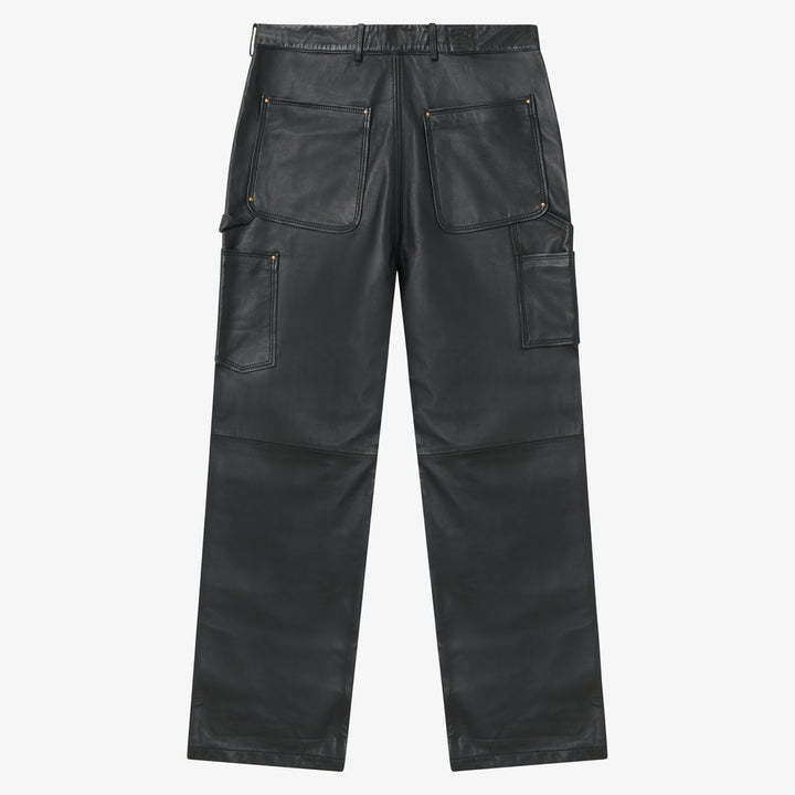 Lederhose Herren | Schwarze Lederhose mit doppeltem Kniebereich