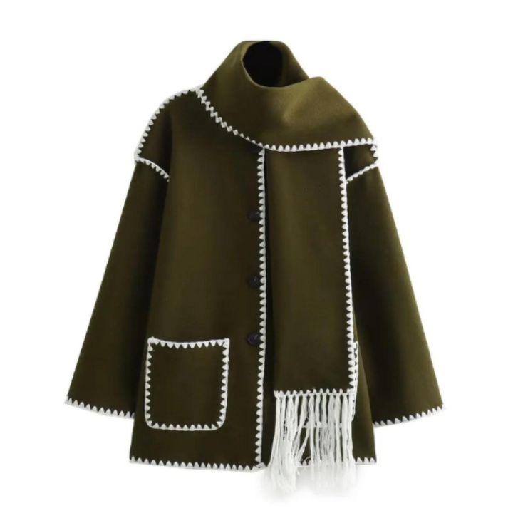 Damen Wintermantel mit Schalkragen | Warme Winterjacke mit lockerem Schnitt für Alltag, Büro und elegante Winterlooks