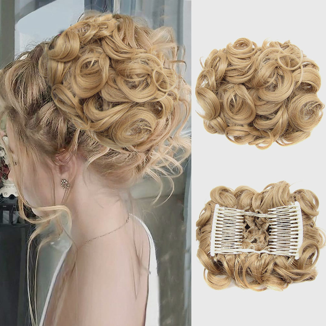 Göndör konty nagy hajrész | rendezetlen messy bun gumiszalaggal | azonnal több volumen másodpercek alatt | 2 darabos csomag