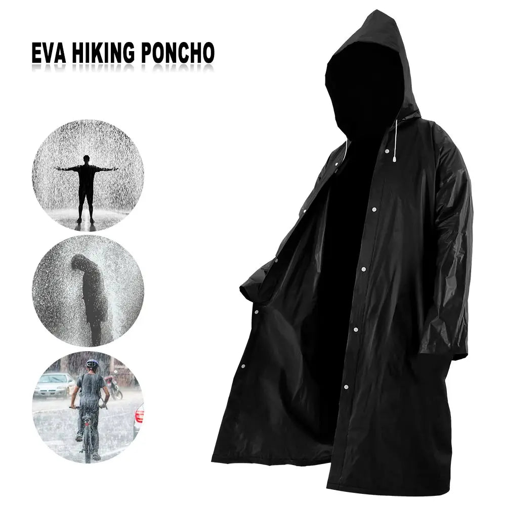 Unisex Regenponcho | Wasserdichter EVA-Poncho mit Kapuze und Kordelzug für Camping, Festival und Alltag