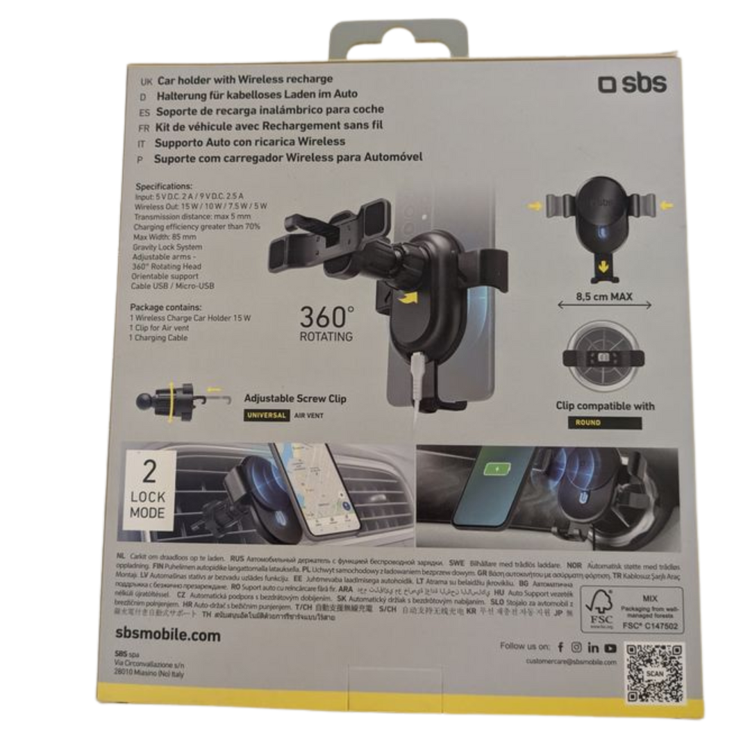 Handyhalterung Auto mit Ladefunktion | Kabellose Smartphonehalterung mit 15 W Schnellladen, automatischem Verschluss und Lüftungsgitterbefestigung