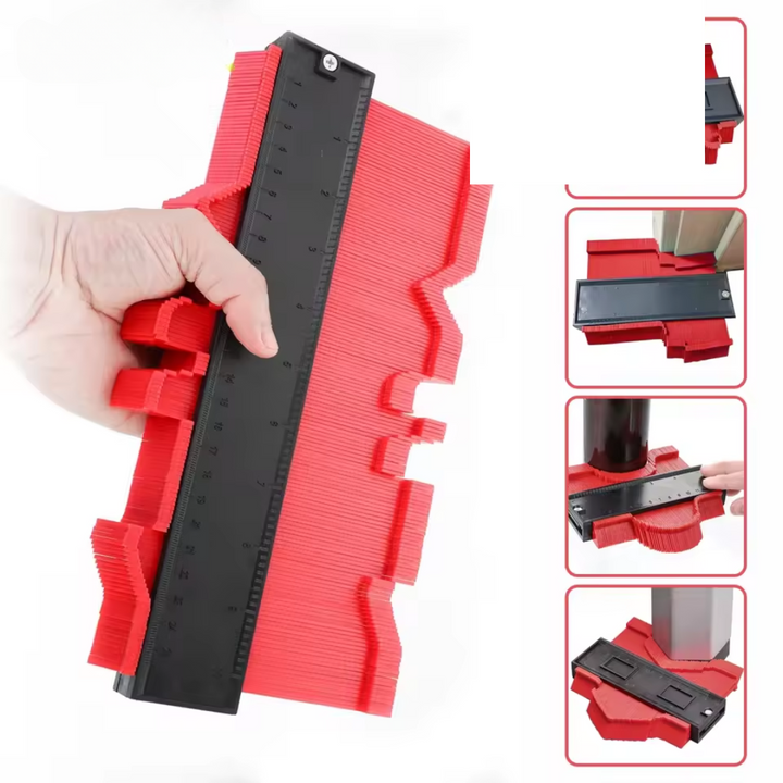 Contorno 25 cm per linee di taglio precise | Per battiscopa, laminato e piastrelle | Copiaforme in ABS, compatto e robusto