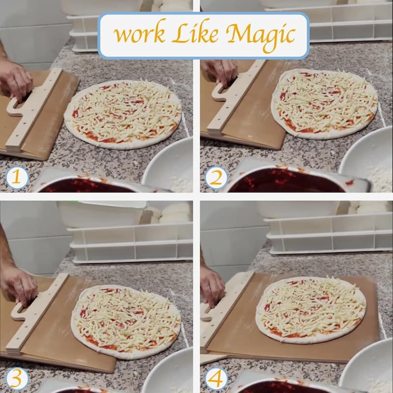 Pizzaschieber mit Belag-Schutz – GlideSlice für saubere Pizza-Transfers | Stabil gegen Durchhängen | Ergonomischer Griff