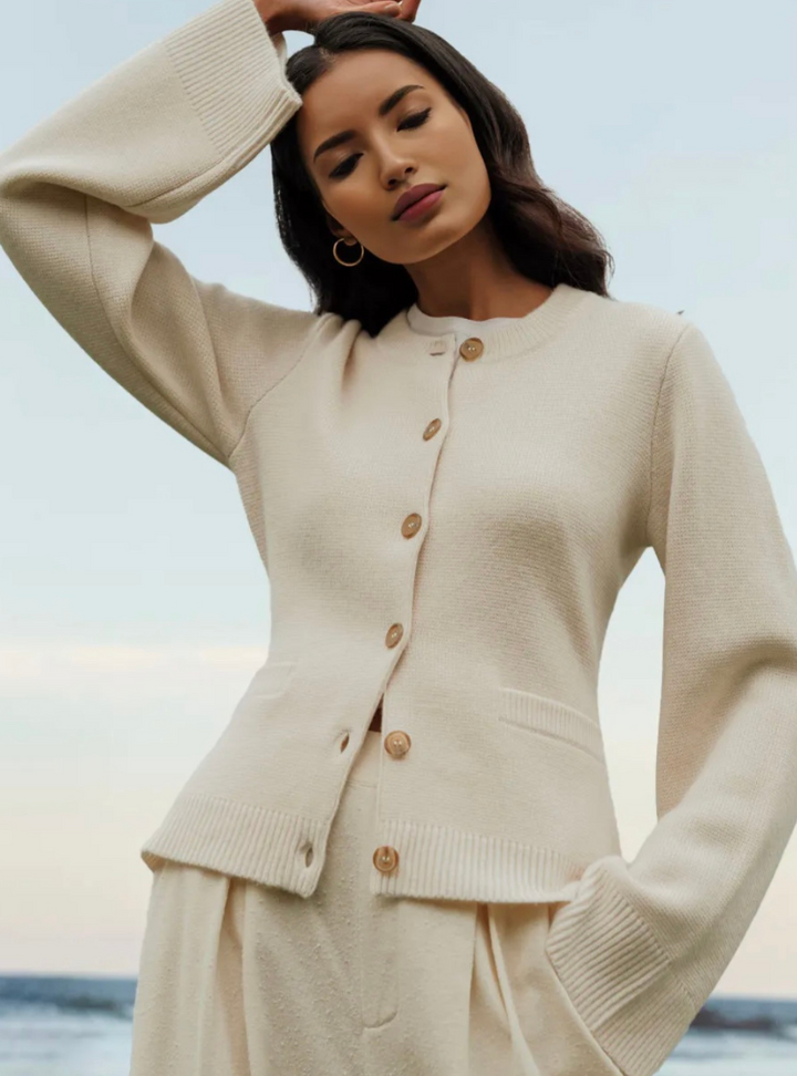 Alice Soft Cardigan with Buttons and Pattern