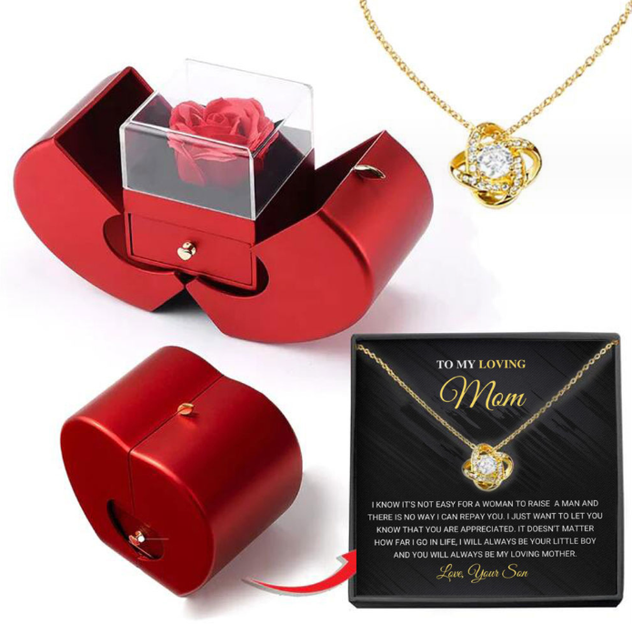 Rose Apple Jewelry Box™ | With eternal rose necklace