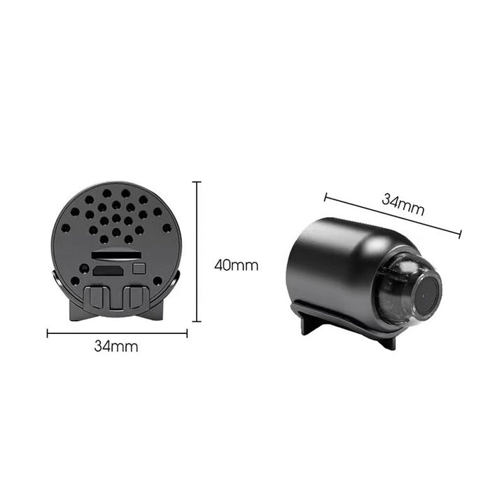 Mini caméra intérieure Wi-Fi 1080p avec vision nocturne | Détection de mouvement &amp; alertes push | Visualisation en direct via app avec audio | microSD 64 Go incluse