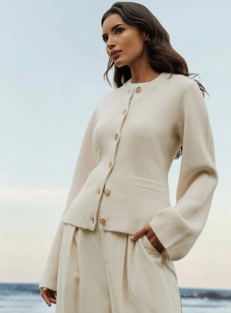 Alice Soft Cardigan with Buttons and Pattern