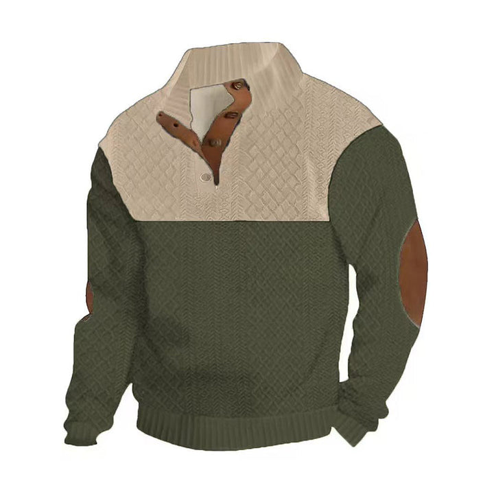 Herren Pullover | Knopfleiste mit Farbblockdesign &amp; lockerer Passform für Alltag und kühle Tage