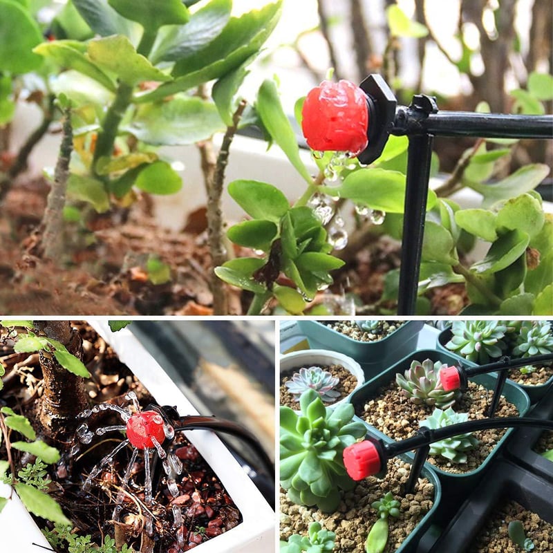 Bewässerungs-Tropfer 360° einstellbar mit 8 Düsen – HydraPulse für Schlauch &amp; Garten | Selbstspülend gegen Verstopfen | 50/100 Stk.
