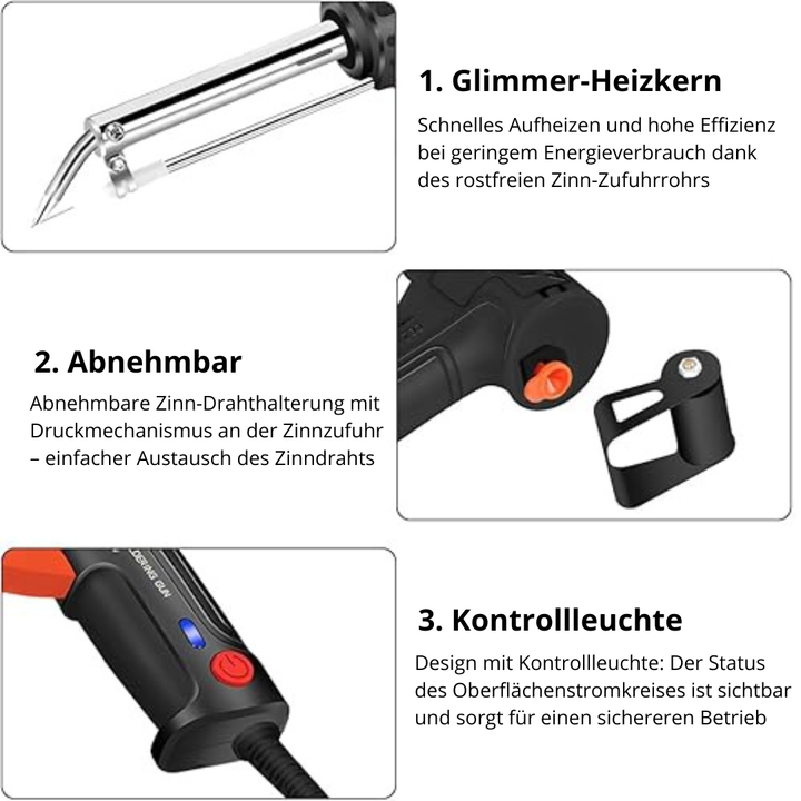 Elektrischer Lötkolben mit Keramikheizung | Schnellaufheizendes Lötwerkzeug für Elektronik &amp; Platinen | Präzises Löten in 20 Sekunden