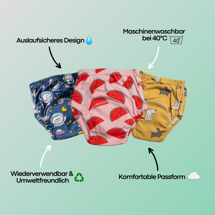 TöpfchenHosen™ Trainingspants | Weich &amp; Auslaufsicher | Fördert selbstständiges Töpfchentraining (1+1 GRATIS)
