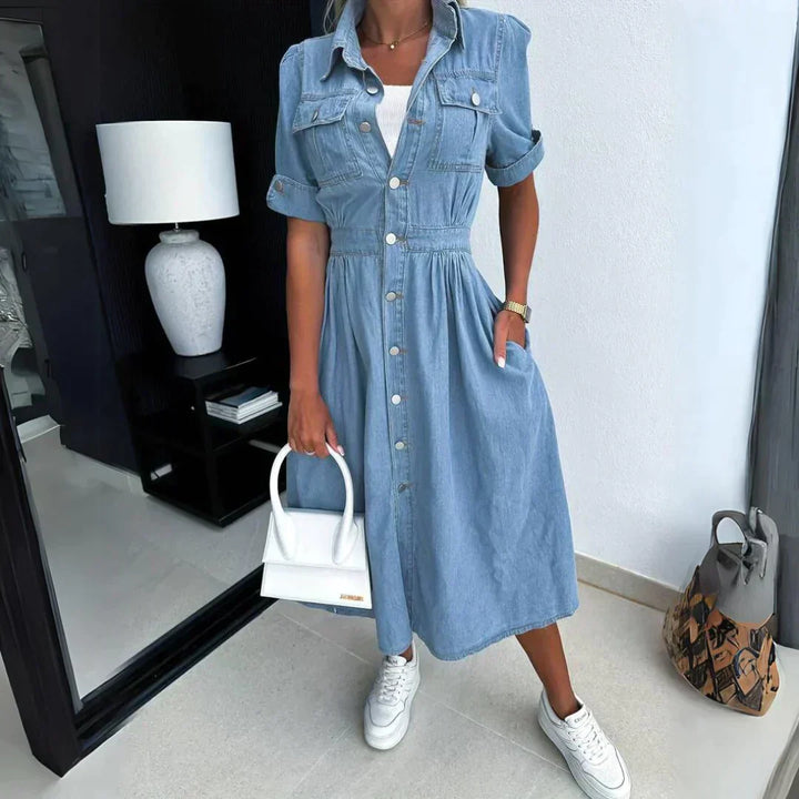 Maja - Trendy Denim Dress