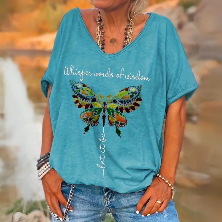 Ines | Top with Butterfly Print