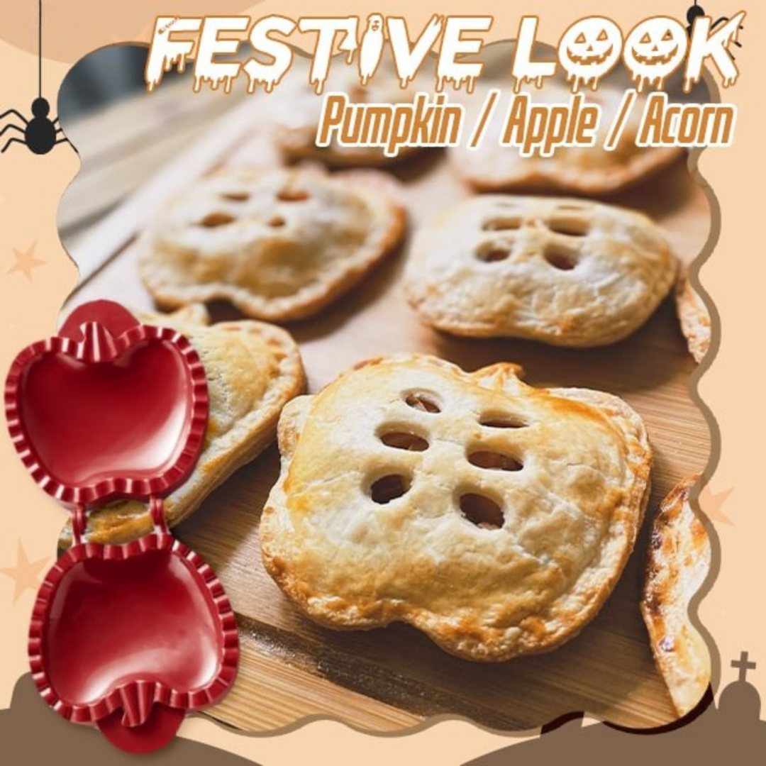 Mini-Pie-Former für Halloween &amp; Herbst | Ausstechen, Füllen &amp; Verschließen in einem Schritt | BPA-freies ABS | Kürbis-, Apfel- &amp; Eichel-Design