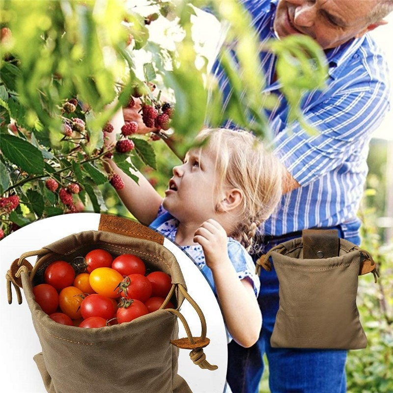 Faltbare Canvas Gürteltasche | Wasserdichtes Canvas+PU, Kordelzug | Freihändig am Gürtel/Rucksack | 21,5×20 cm