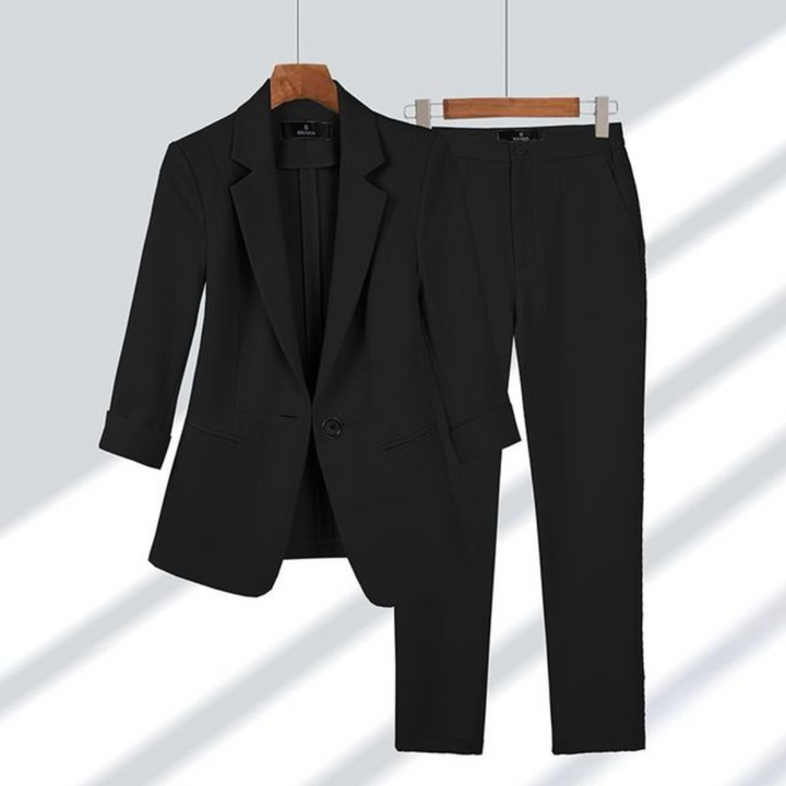 Damen Business Anzug | Zweiteiliges Set mit Blazer &amp; Hose | Elegante Büro Mode für Meetings &amp; Arbeit