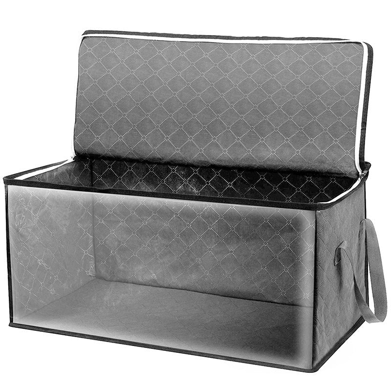 Faltbare Aufbewahrungsbox für Kleidung 58×31×30 cm | Vliesstoff mit Sichtfenster &amp; Reißverschluss | Für Decken, Bettwäsche &amp; Schrank