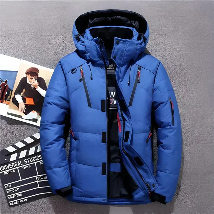 Herren Winterjacke | Wattierte Steppjacke mit verstellbarer Kapuze, Reißverschlusstaschen und sportlichem Schnitt für kalte Tage
