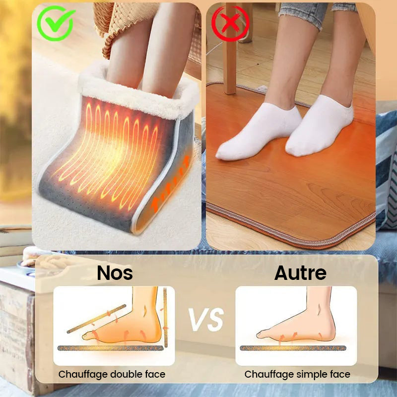 Elektrischer Fußwärmer 27 × 26 × 22 cm | 5 Heizstufen, 24 W, Überhitzungsschutz und automatische Abschaltung nach 1 Stunde