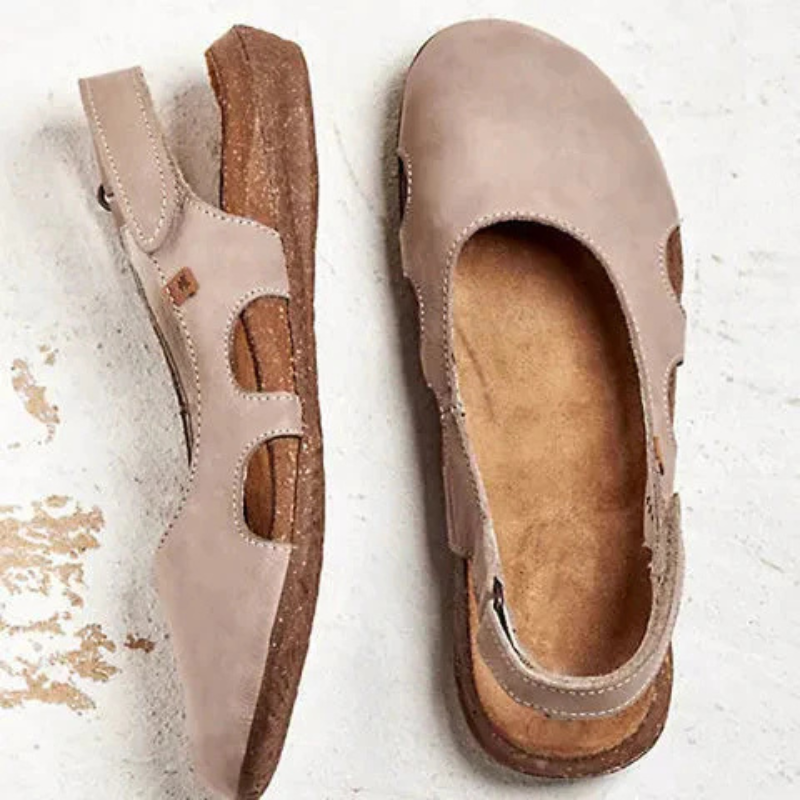 Geschlossene Damen-Sandalen orthopädisch | gepolstertes Fußbett &amp; stützender Sitz | bequem für Alltag und lange Tage