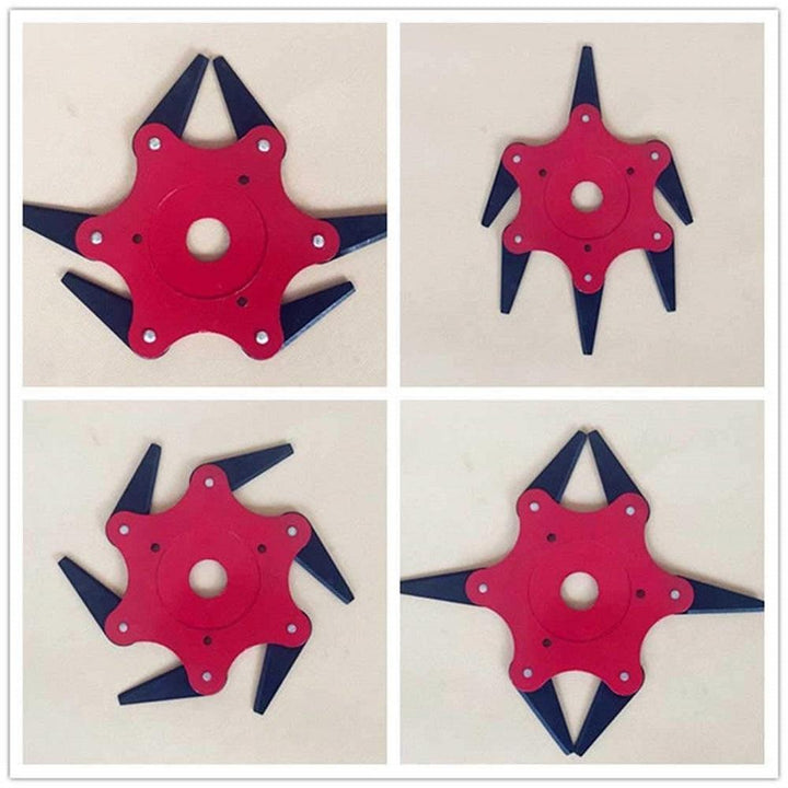 Testa tagliabordi in acciaio a 6 lame | Foro 25,4 mm (1"), acciaio manganese 65Mn | Taglio a 360° per erbacce e erba | Per molti decespugliatori