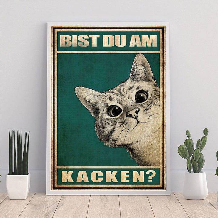 Quadro su tela con gatto divertente | Tela di cotone con inchiostro premium | Elemento decorativo divertente per soggiorno, ufficio e idea regalo