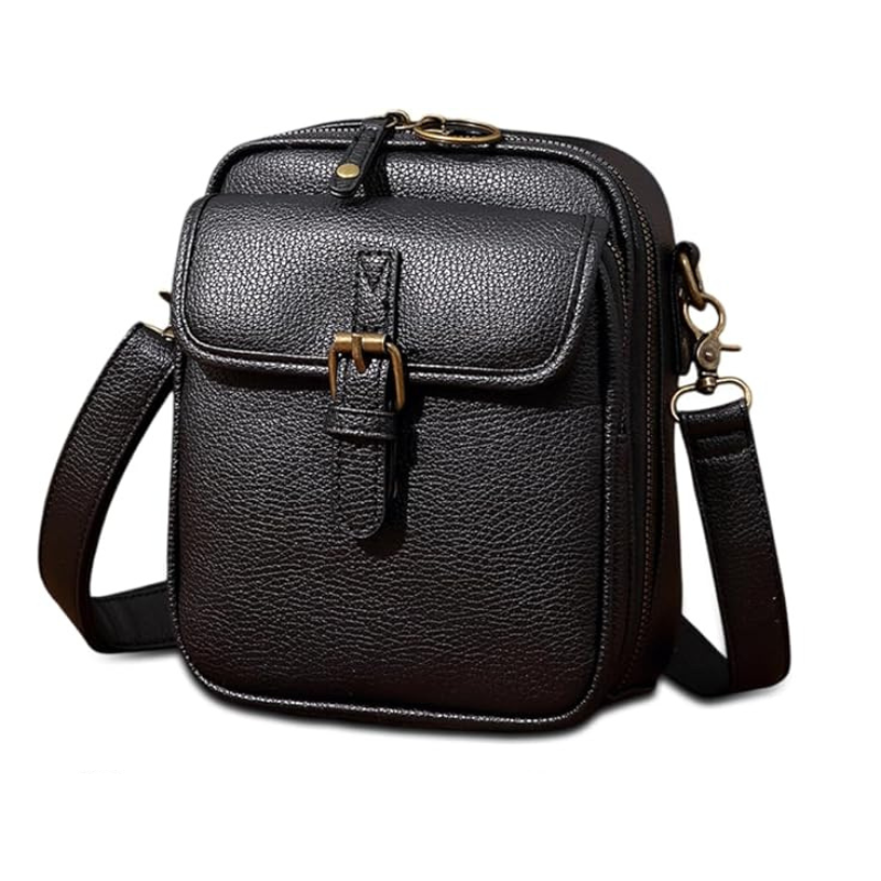 Damen Crossbody-Tasche mit Kartenfächern | Kleine Umhängetasche mit 2 Hauptfächern, Reißverschluss &amp; verstellbarem Gurt