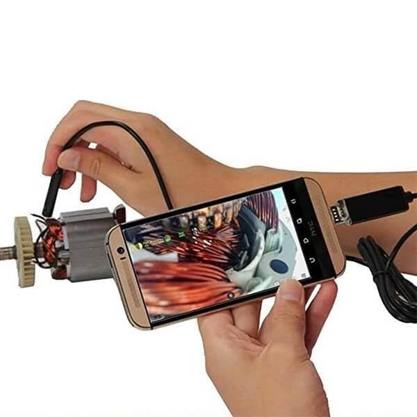 Endoskopkamera 3-in-1 für Handy &amp; PC | 7 mm Sonde, IP67 wasserdicht | 6 LED-Lichter dimmbar | 720p HD | Kabel 1–10 m