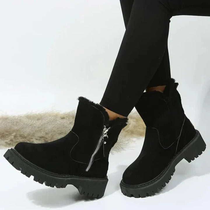 Damen Winterstiefel warm und bequem | Leicht anzuziehende Stiefel mit stützendem Tragegefühl für Alltag und Spaziergänge