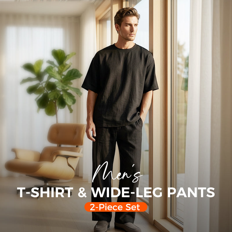 Damen Zweiteiler mit Oversize-Shirt | Freizeit-Set mit weiter Hose | Bequemes Lounge-Set für Alltag, Reisen &amp; Freizeit
