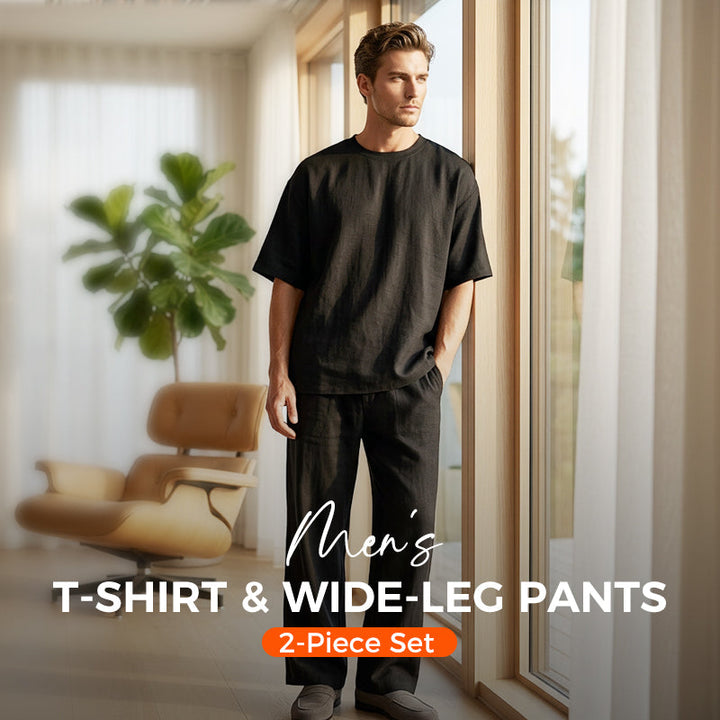 Damen Zweiteiler mit Oversize-Shirt | Freizeit-Set mit weiter Hose | Bequemes Lounge-Set für Alltag, Reisen &amp; Freizeit