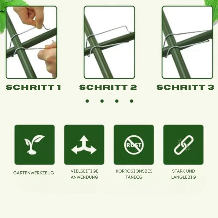 Zaun- &amp; Rohrverbinder Clips aus verzinktem Eisen | Für Gewächshaus, Zaun, Rankhilfe &amp; Spalier | Korrosionsschutz | 11/16/20 mm