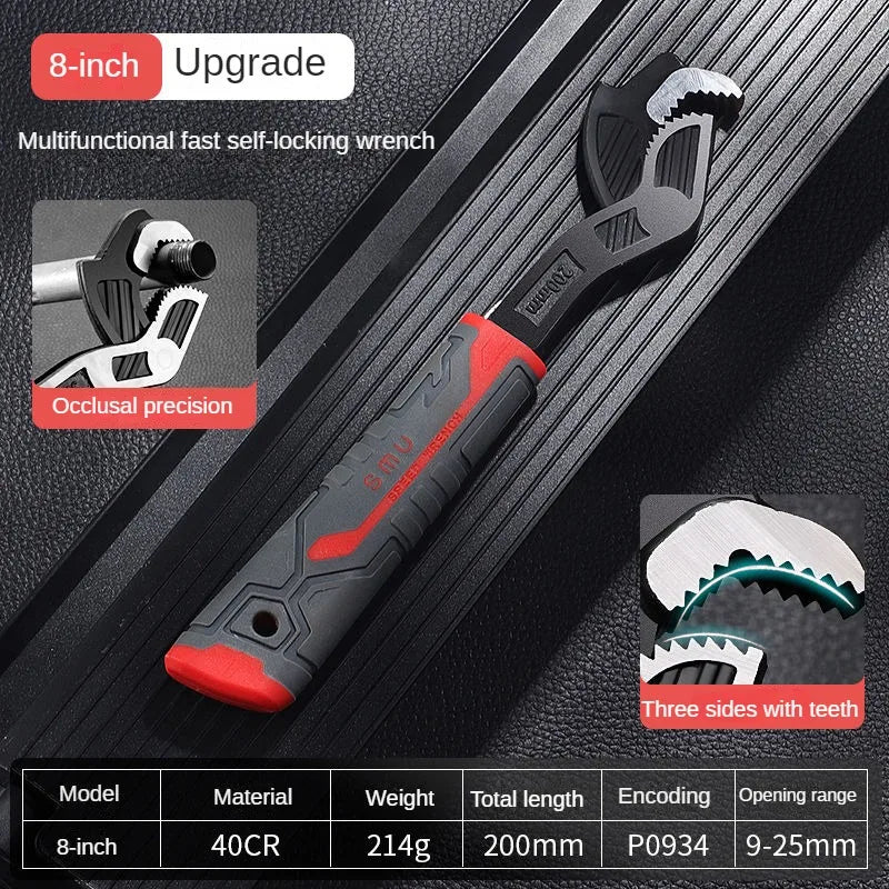 Universal-kiintoavain MultiGrip Pro | Itseään säätävä ruuveille &amp; muttereille | Liukumaton kahva, kromi-vanadiiniteräs, 1+1 ilmainen