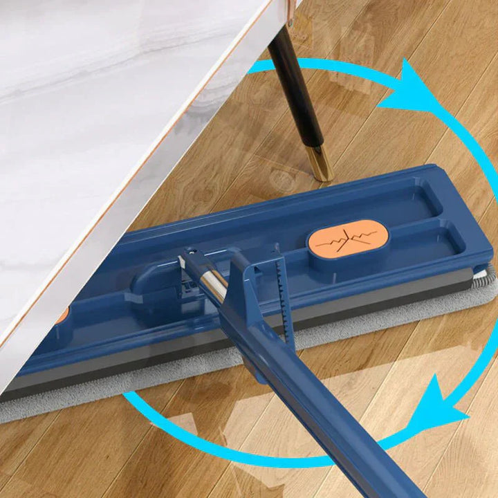 Flachmopp mit Freihand-Auswringsystem | 360° Bodenwischer mit Mikrofaserpad | Für Parkett, Fliesen &amp; Laminat